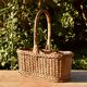 Panier porte-bouteilles en osier vintage