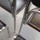 Set of 6 vintage Italian stackable chairs in chrome metal and skai.