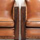 Unique set of two beautiful sheepskin art deco armchairs