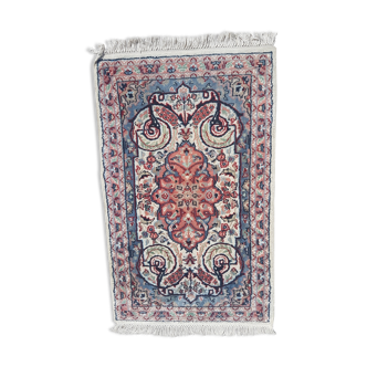Iranian carpet silk and handmade cotton 76x131cm