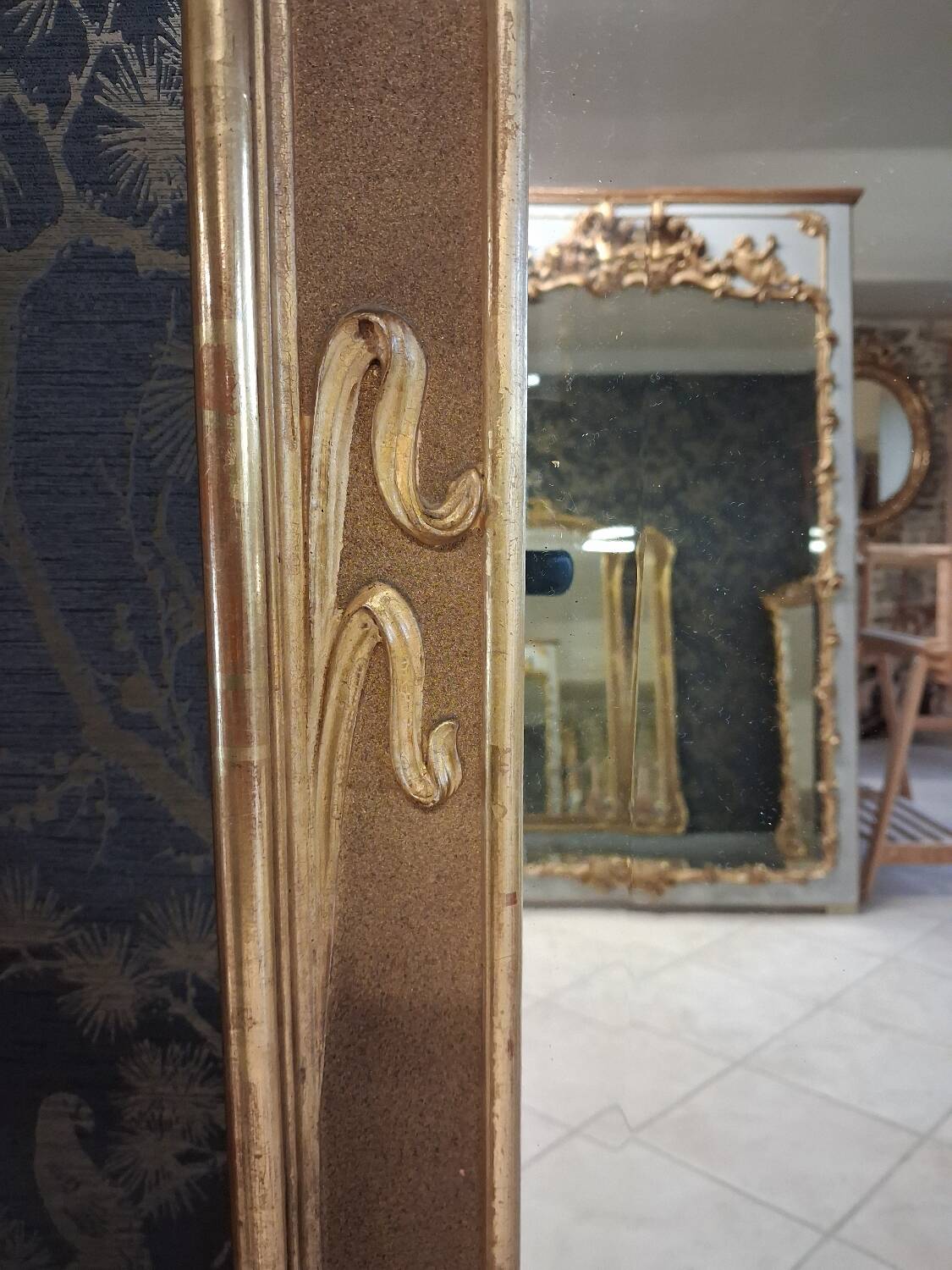 Miroir époque art nouveau 169 x 100