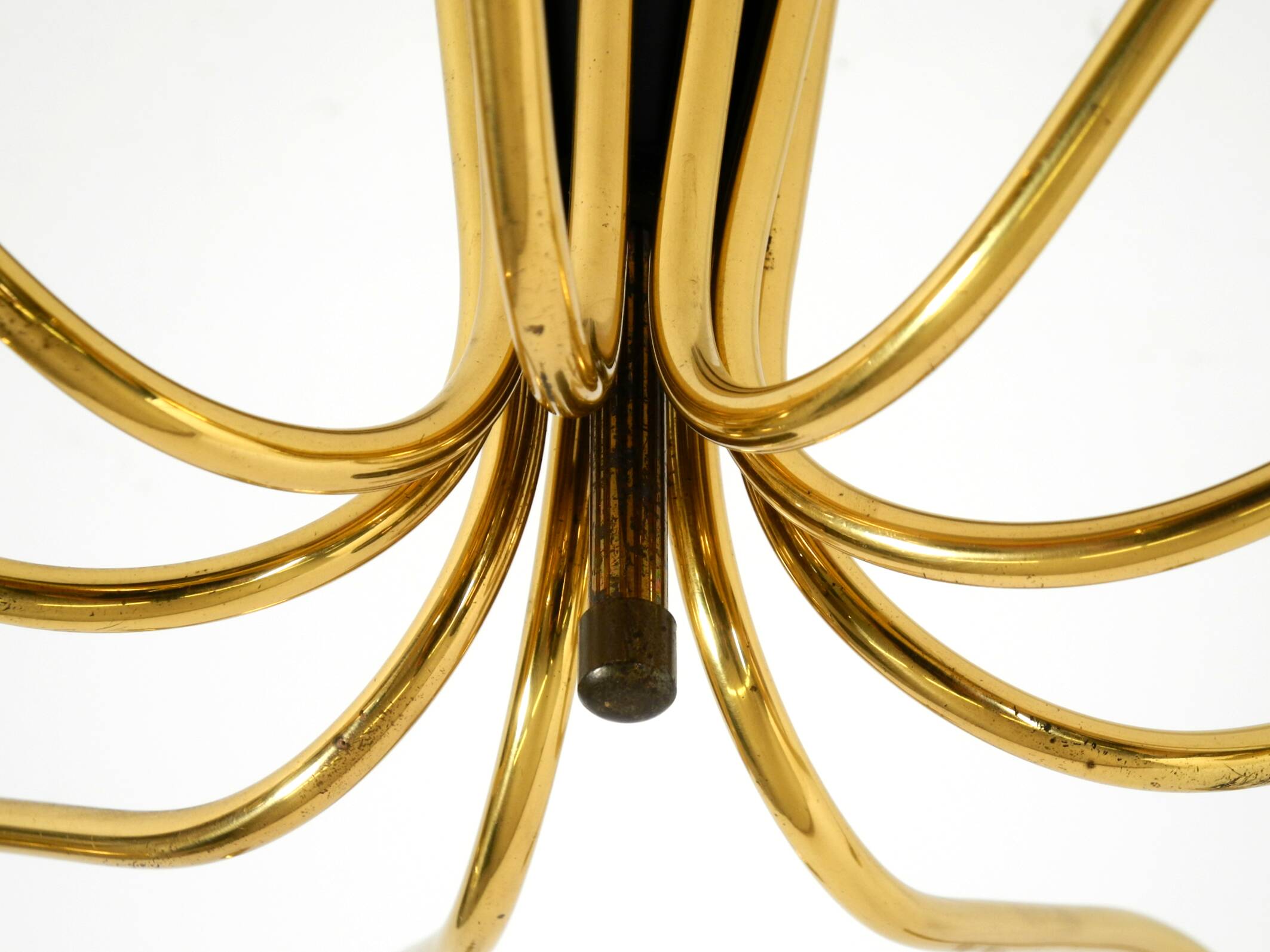 Beautiful large 9-arm Mid-Century Modern brass Sputnik ceiling lamp