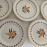 5 assiettes plates Longwy