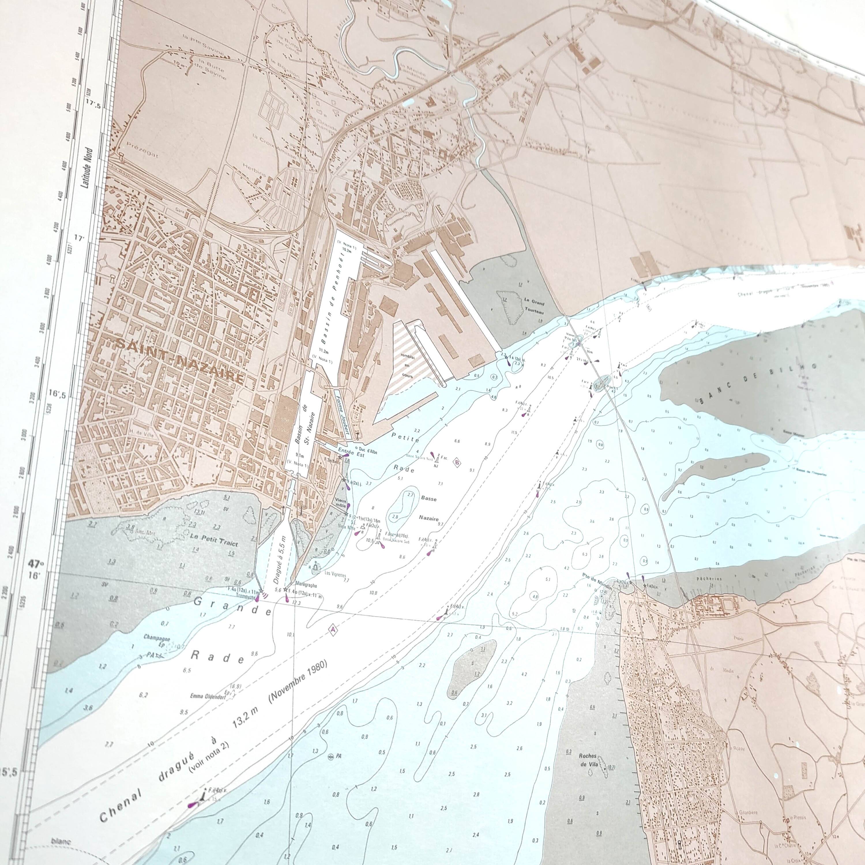 Map of the Loire estuary, west coast of France