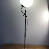 Workshop lamp, old office in chrome and opaline