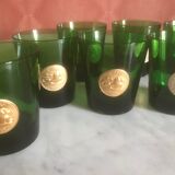 Lot de 7 verres verts italiens de byrrh