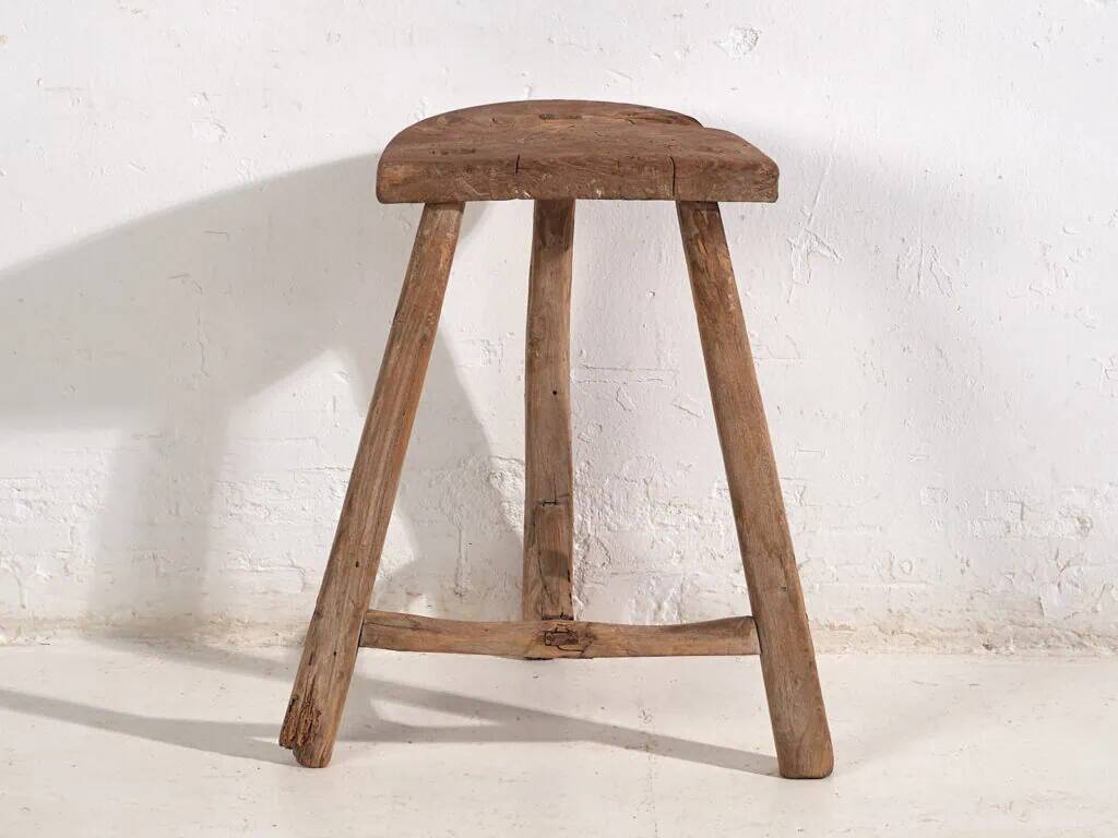 Tabouret primitif ancien – Fin dynastie Qing (vers 1900) #5