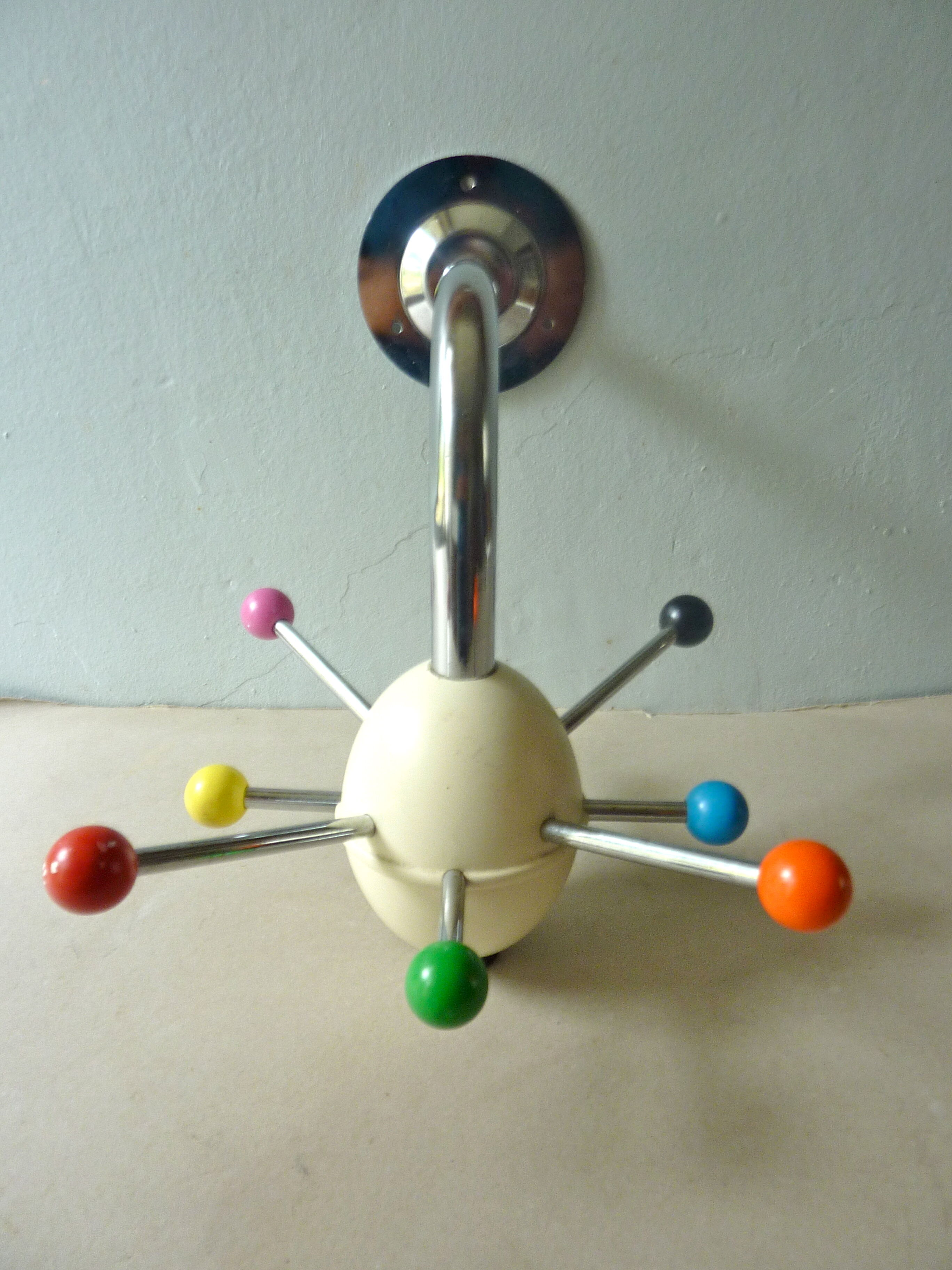 Wearing coat Sputnik Atomium from the 1970s