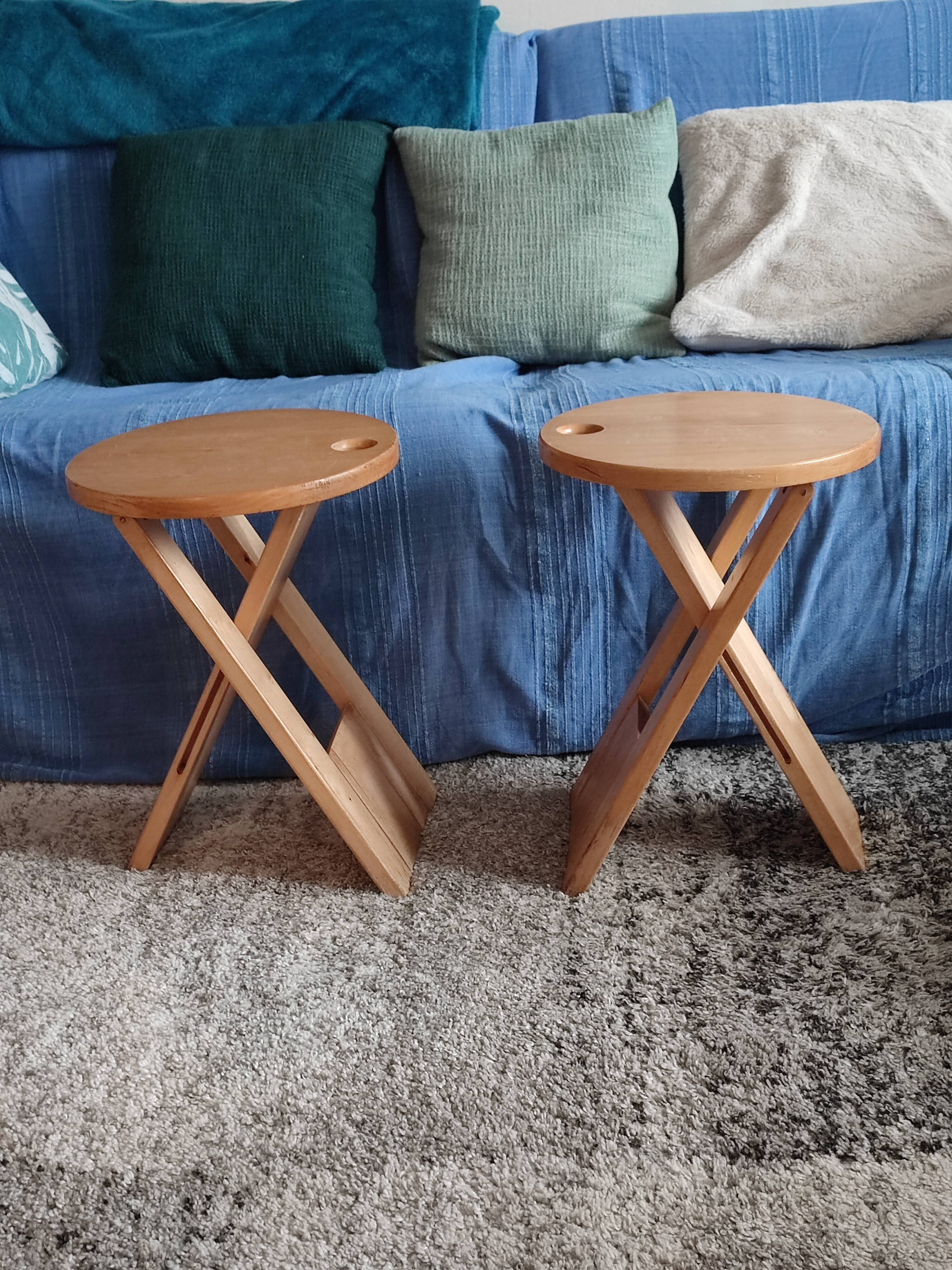 Paire de tabourets pliables Adrien Reed vintage