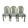 3 chaises Baumann Argos vert 1990