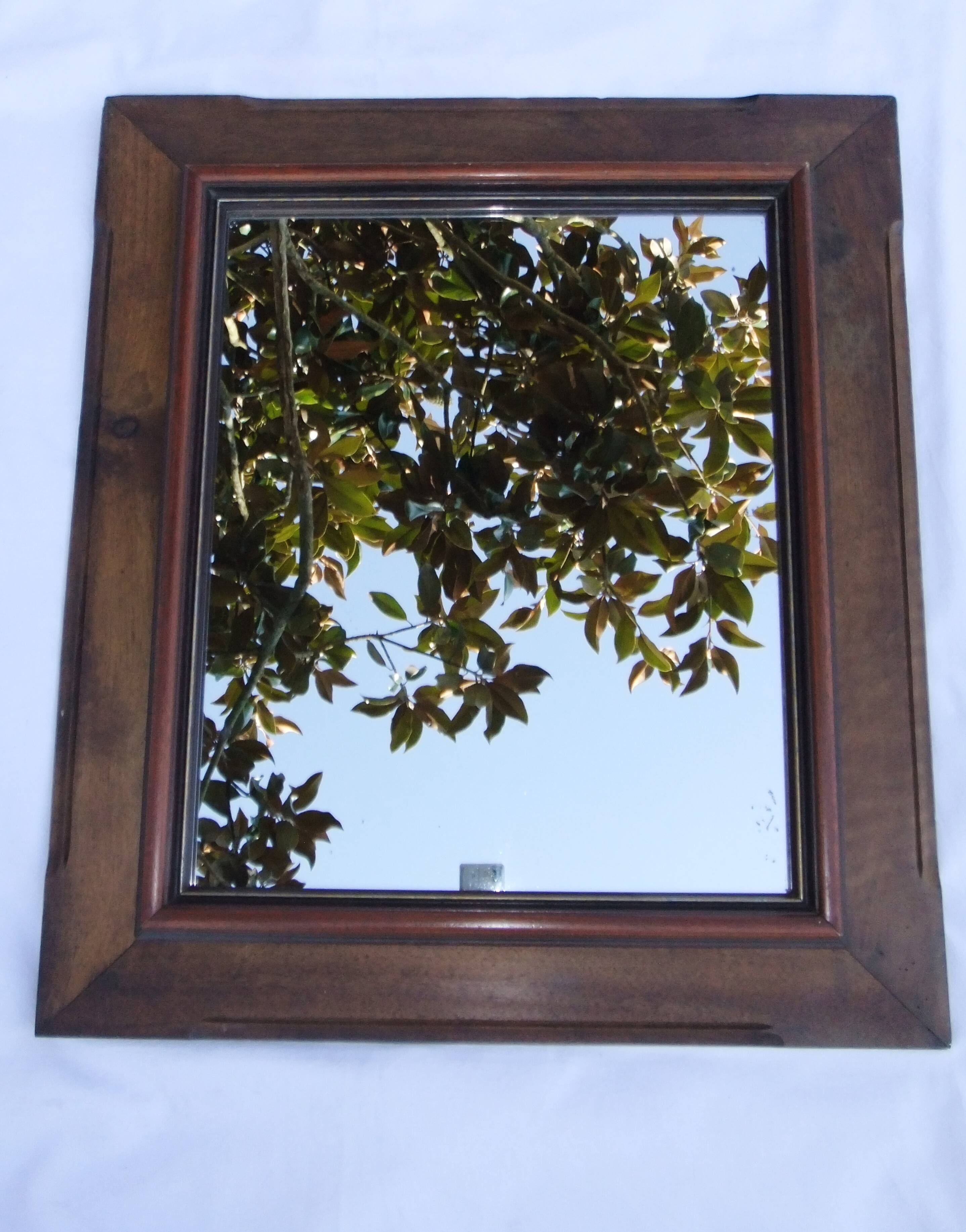 Louis Philippe 69cm silver-plated wooden mirror with gilded thread to hang