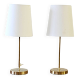 Paire de lampes de chevet scandinaves en laiton