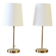 Pair of Scandinavian brass bedside lamps