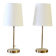 Pair of Scandinavian brass bedside lamps