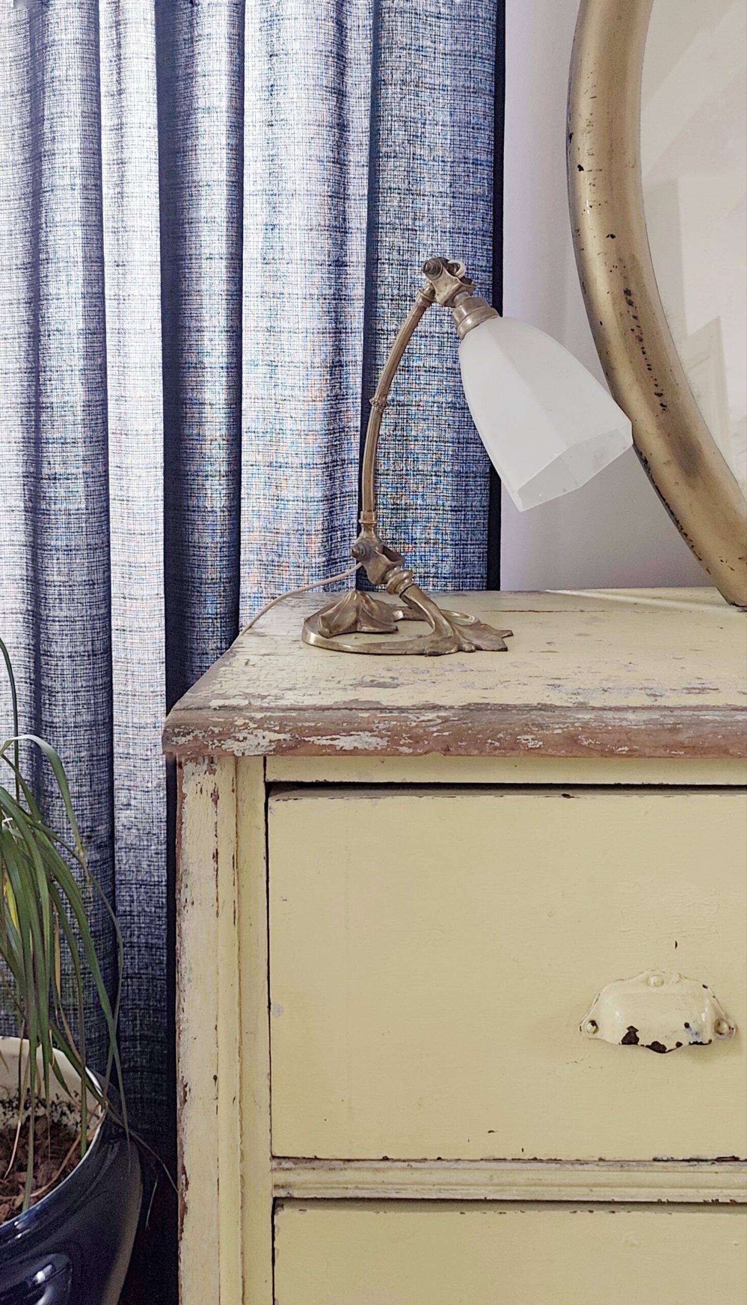 Art Nouveau table lamp + Art Deco globe