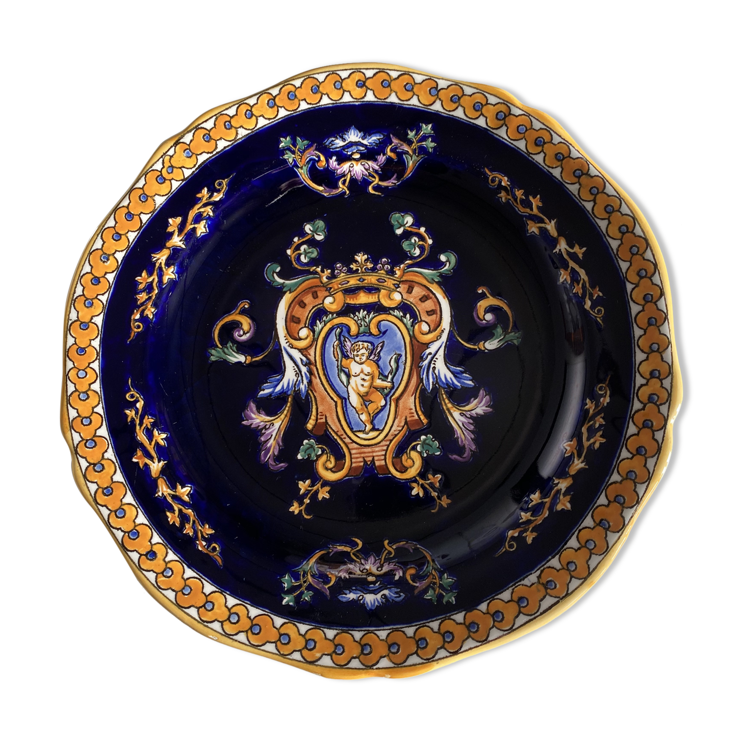 Assiette en porcelaine de Gien série Renaissance