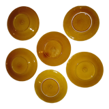 Six slurry dessert plates