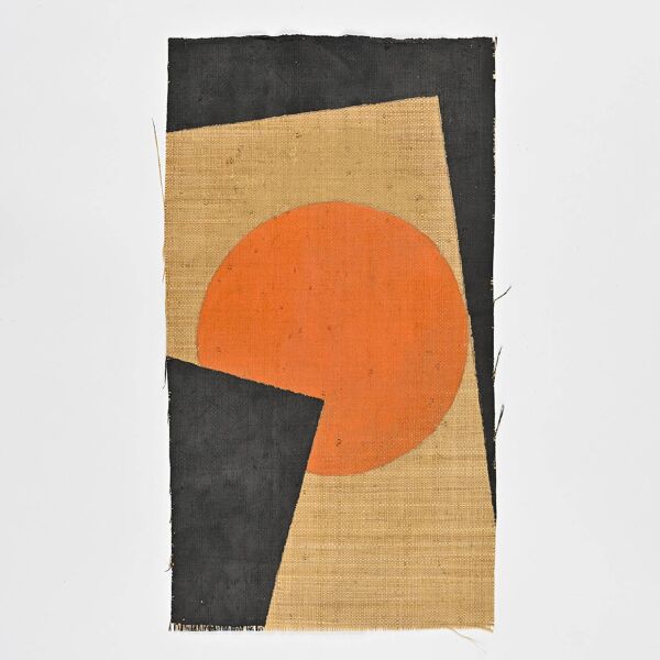 Peinture sur toile de jute par Hans Peter, Suisse vers 1975