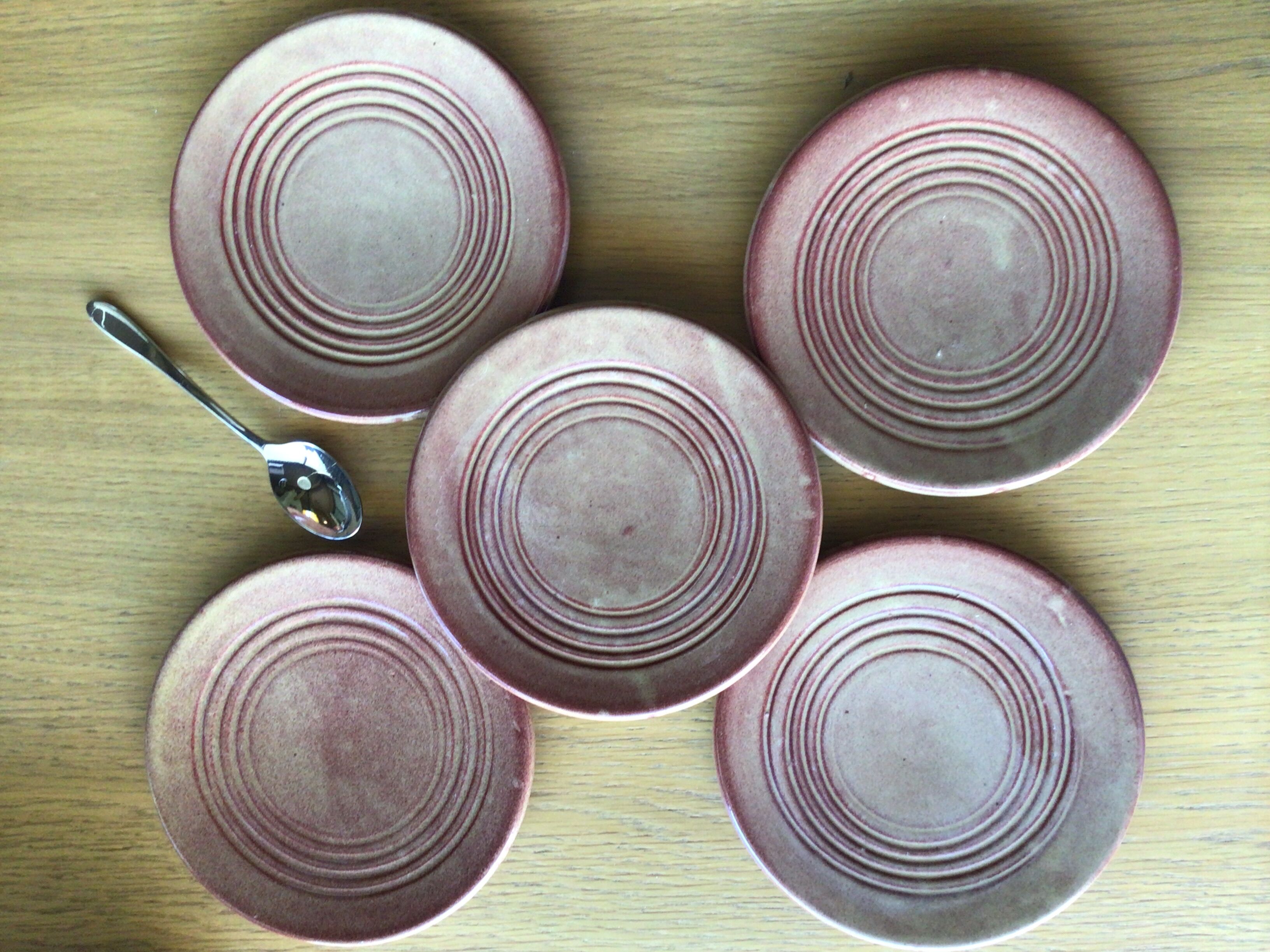 5 Cups Vallauris artisanal red brown terracotta