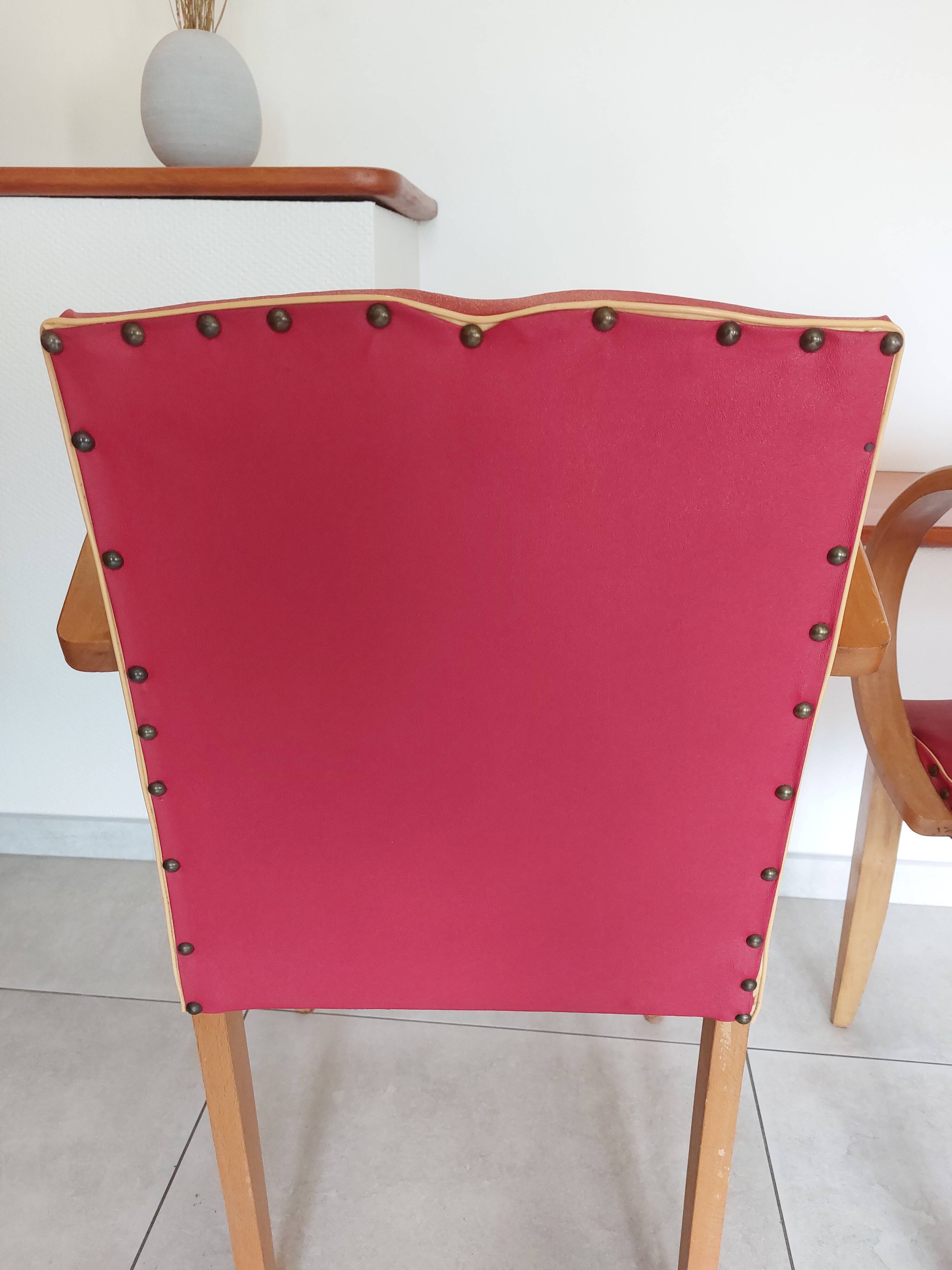 Pair of "moustache" bridge armchairs