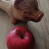 Cochon en grès, présentoir pour saucisson Vallauris