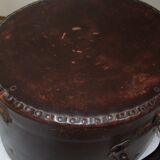 Studded old leather hat box