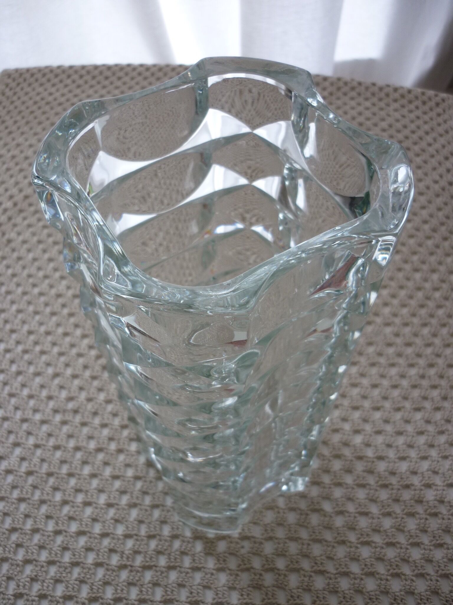 Art-deco faceted glass vase