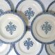 Terre de fer 8 Art Deco flat plates ALHAMBRA model blue SALINS