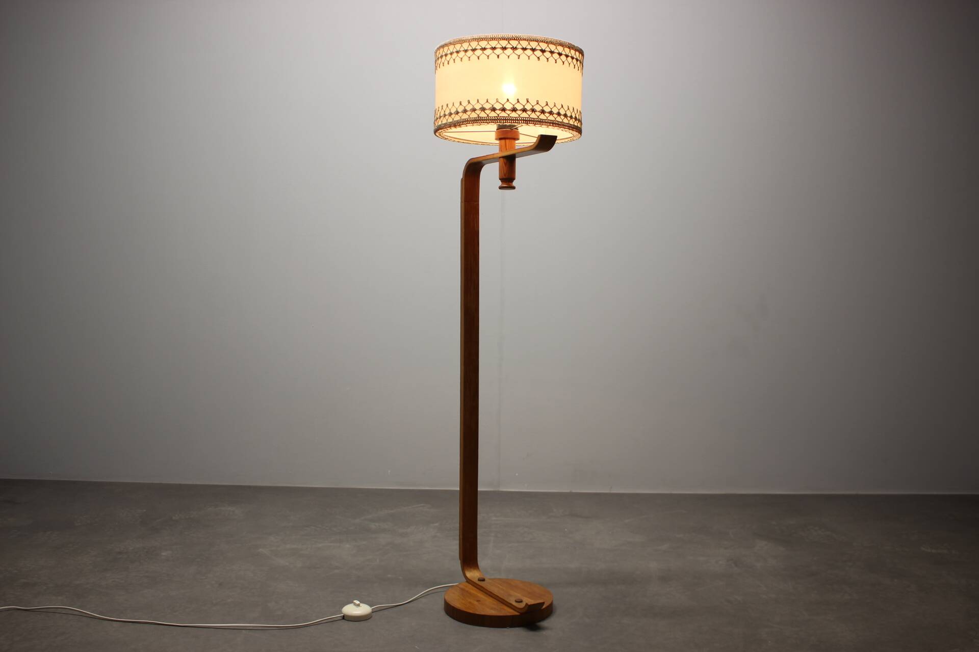 Scandinavian wooden floor lamp, 1960s