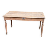 19th-century Louis XVI solid oak farmhouse table, 140cm.