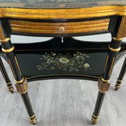 Console Demi-Lune Peinte et Dorée, Style Louis XVI, XXe Siècle