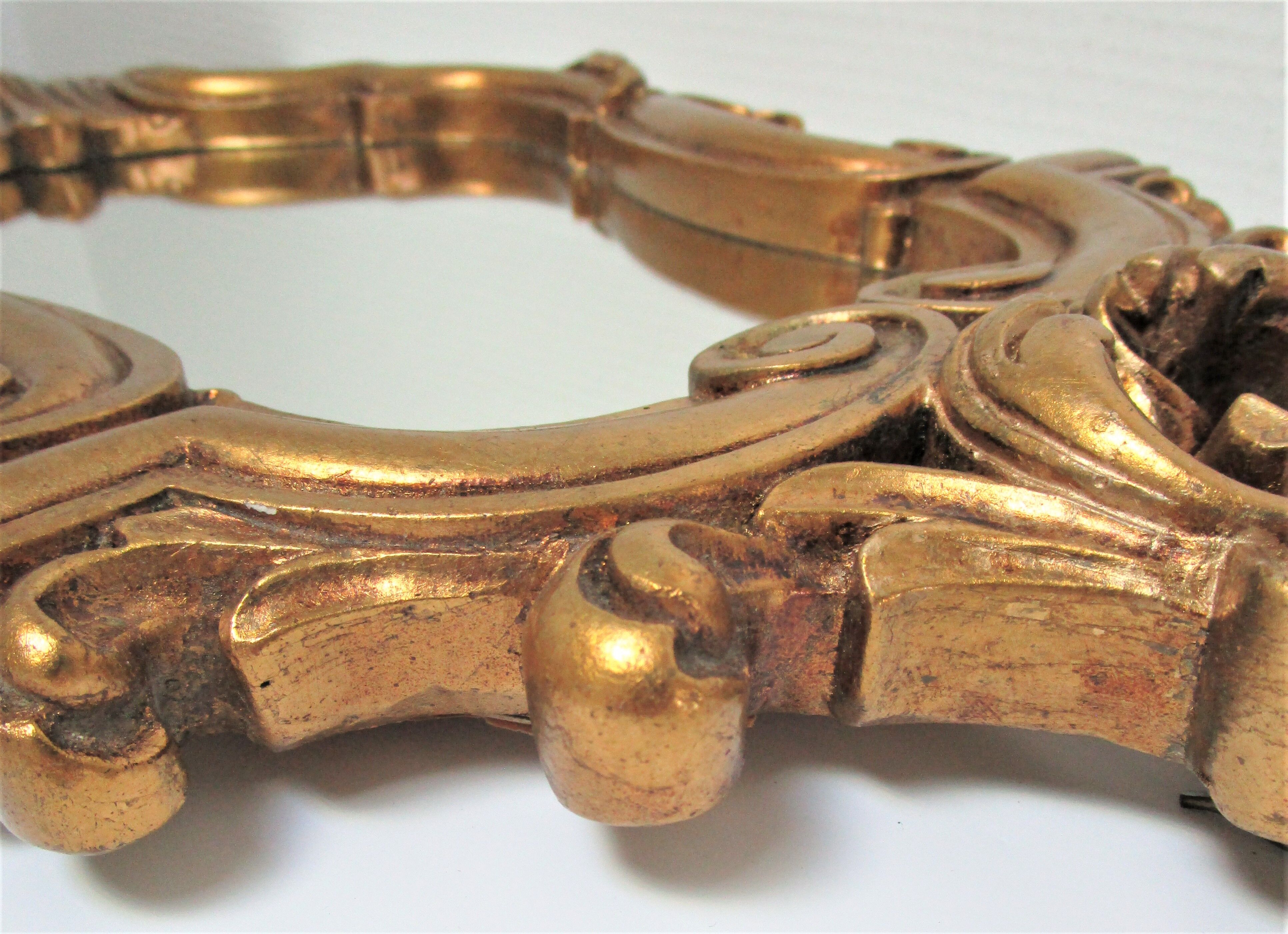 Mirror rocaille gilded ice saint-gobain vintage