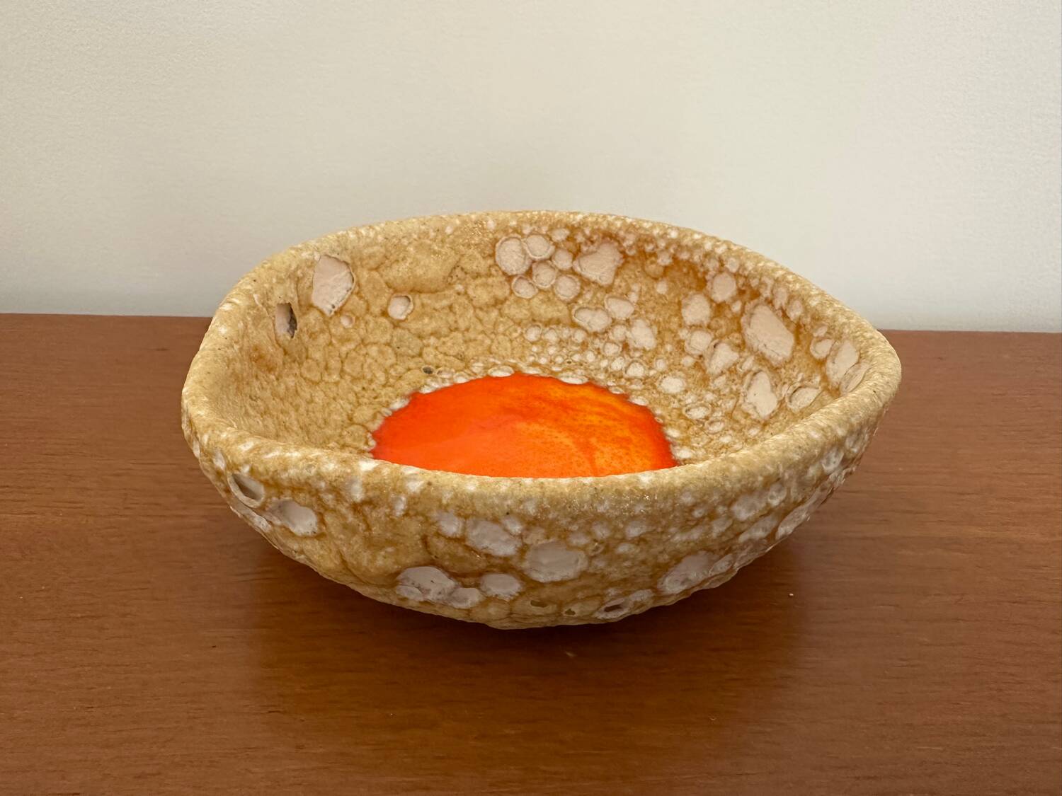 Vallauris ceramic empty pocket bowl vintage Fat Lava