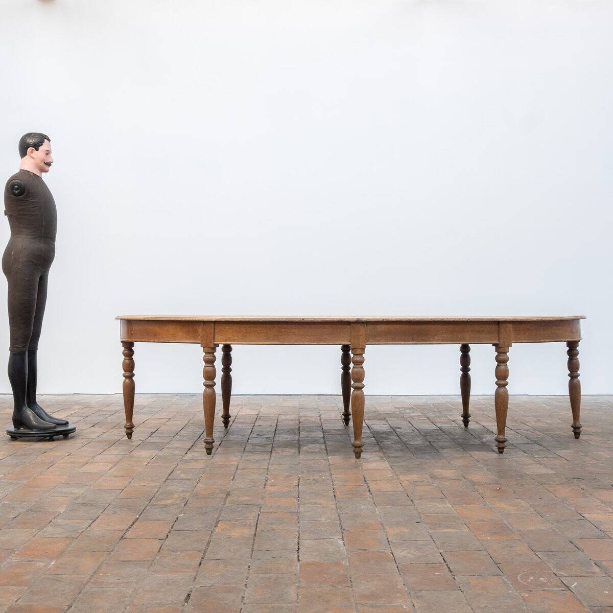 Large Oval Oak Table, France, 1900s