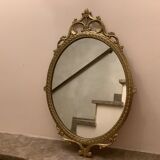 Old oval brass mirror, 31x46 cm