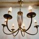 6-light chandelier in bronze and brass