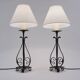 Arts & Crafts pair antique wrought iron table lamps 1920's English, rewired