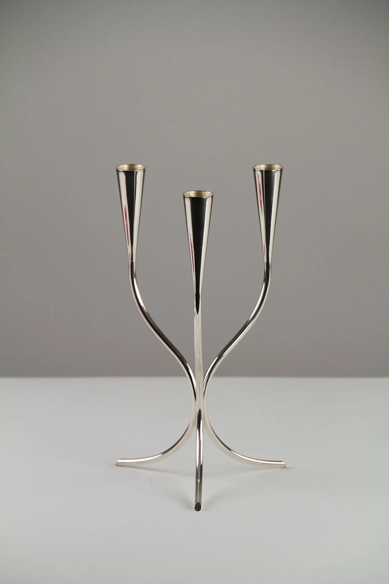 Silver-plated candelabra by Gunnar Ander for Ystad-Metall, Sweden 1960s