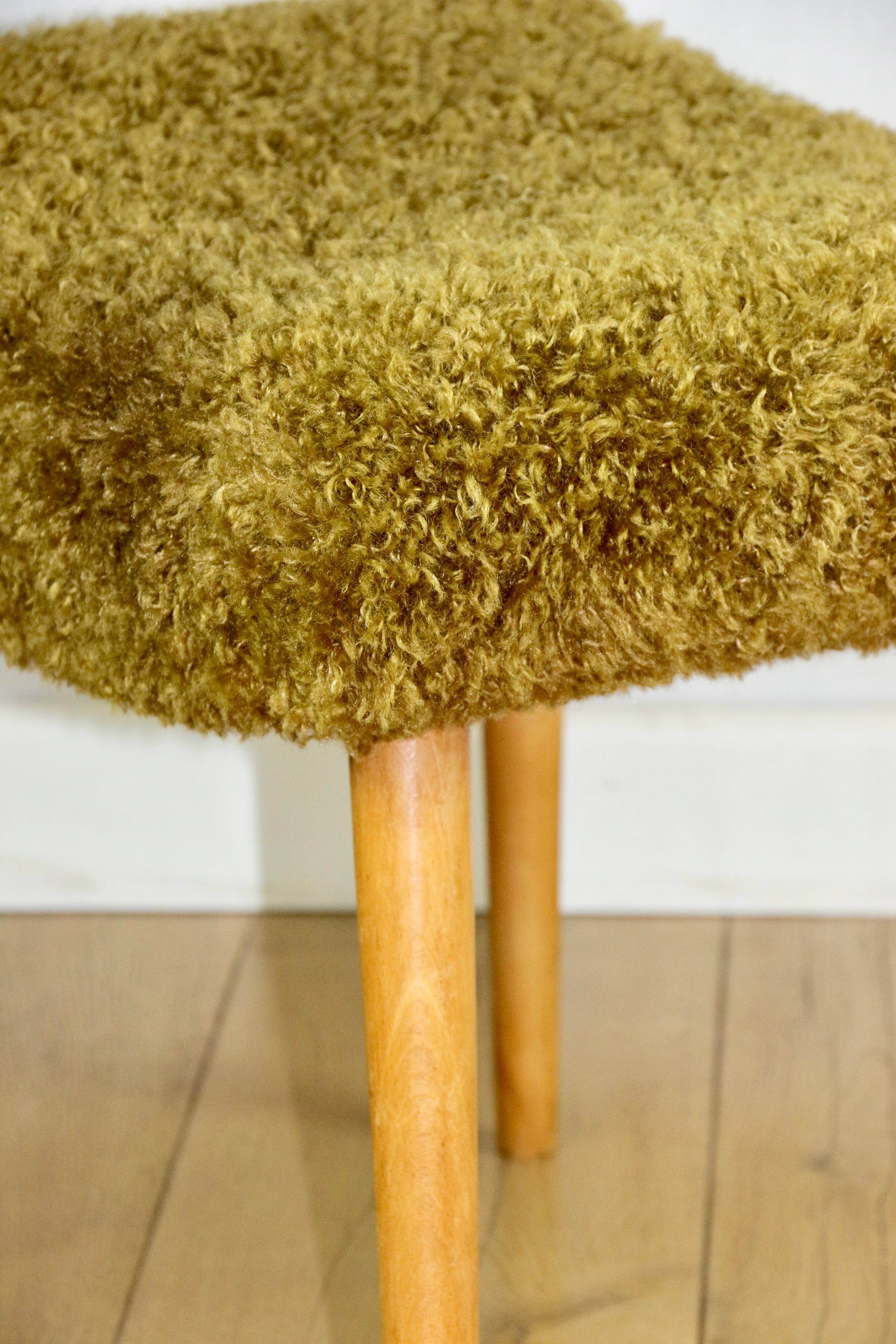 High stool seat khaki / olive / redhead - beech legs