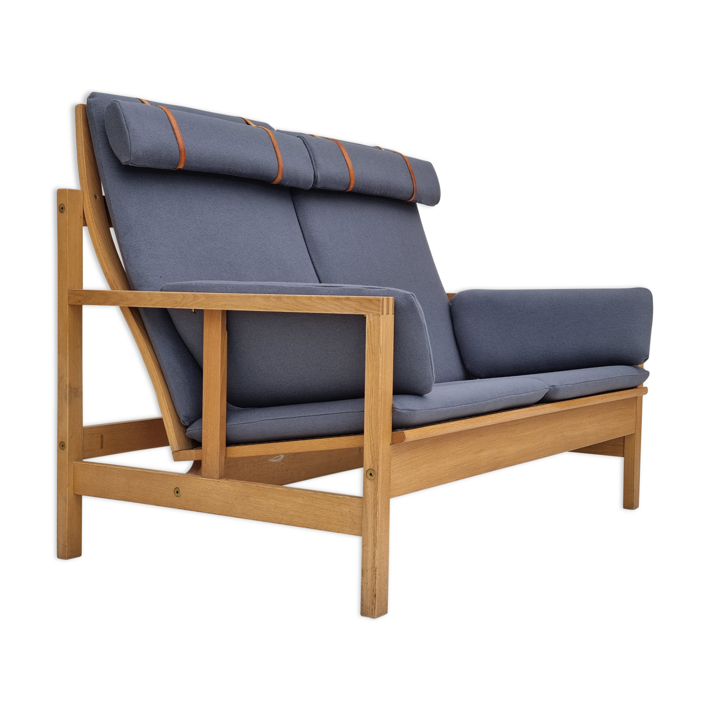 1970s, Danish design by Børge Mogensen, sofa model 2252, oak, furniture wool