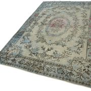 Handmade turkish 1970s 182 cm x 296 cm blue carpet