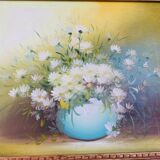 Tableau, huile sur toile, nature morte signée Rossy