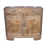 Art Deco oak buffet erased marble