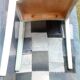Patinated old blue bistro chair