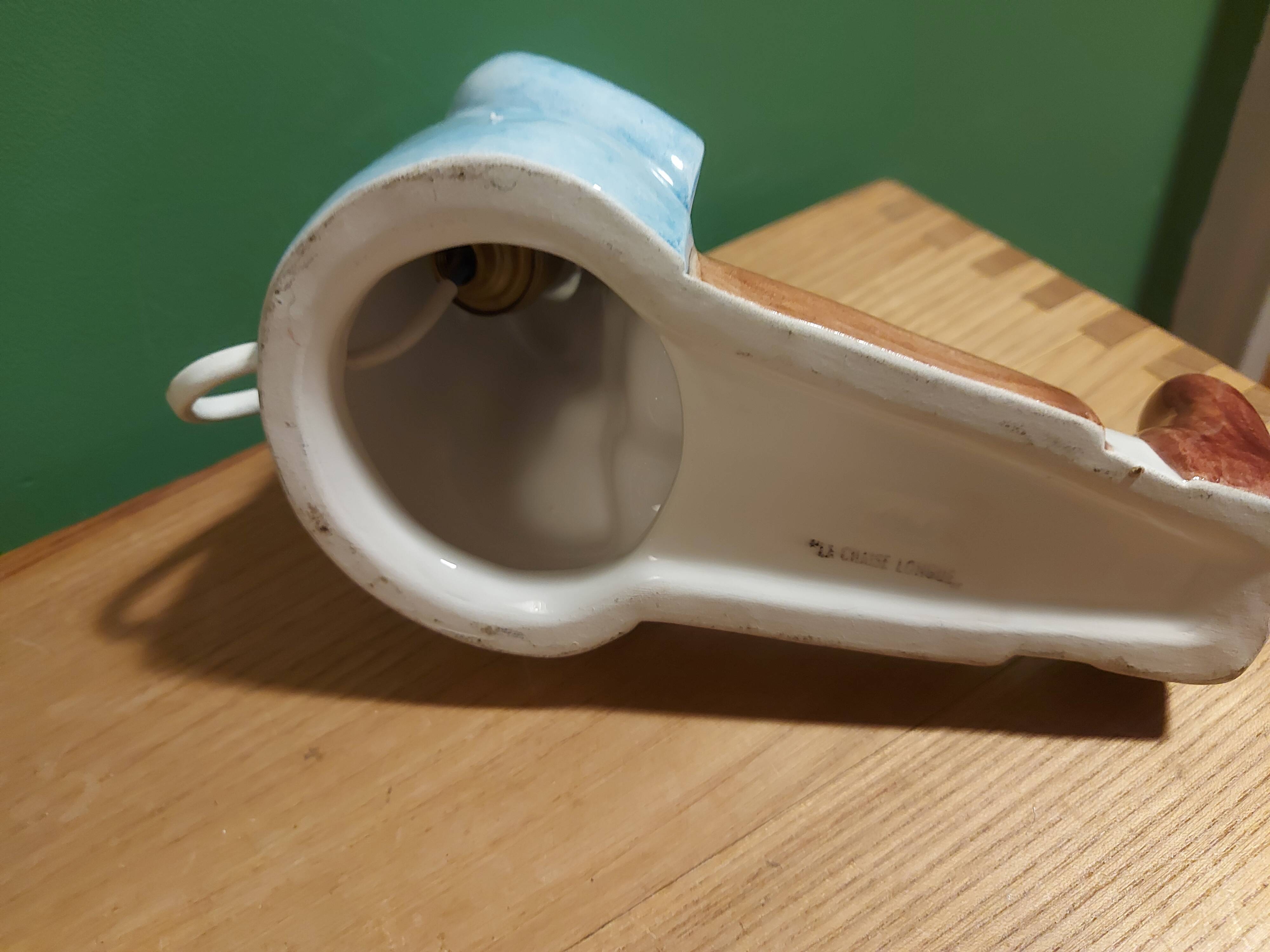 Vintage ceramic lamp 80'S, the chaise longue