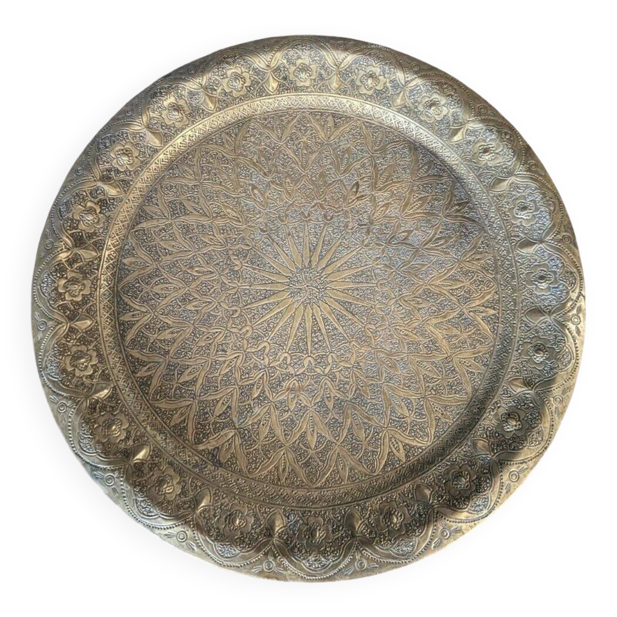 Oriental tea tray in copper or brass 20th century