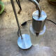 Metal table lamp and vintage glass tulip
