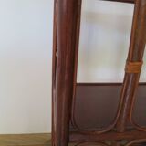 Vintage bookcase-5-level shelf-wood, bamboo and rattan-bentwood style-80s