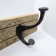 Solid teak coat hook with 2 double cast iron hooks