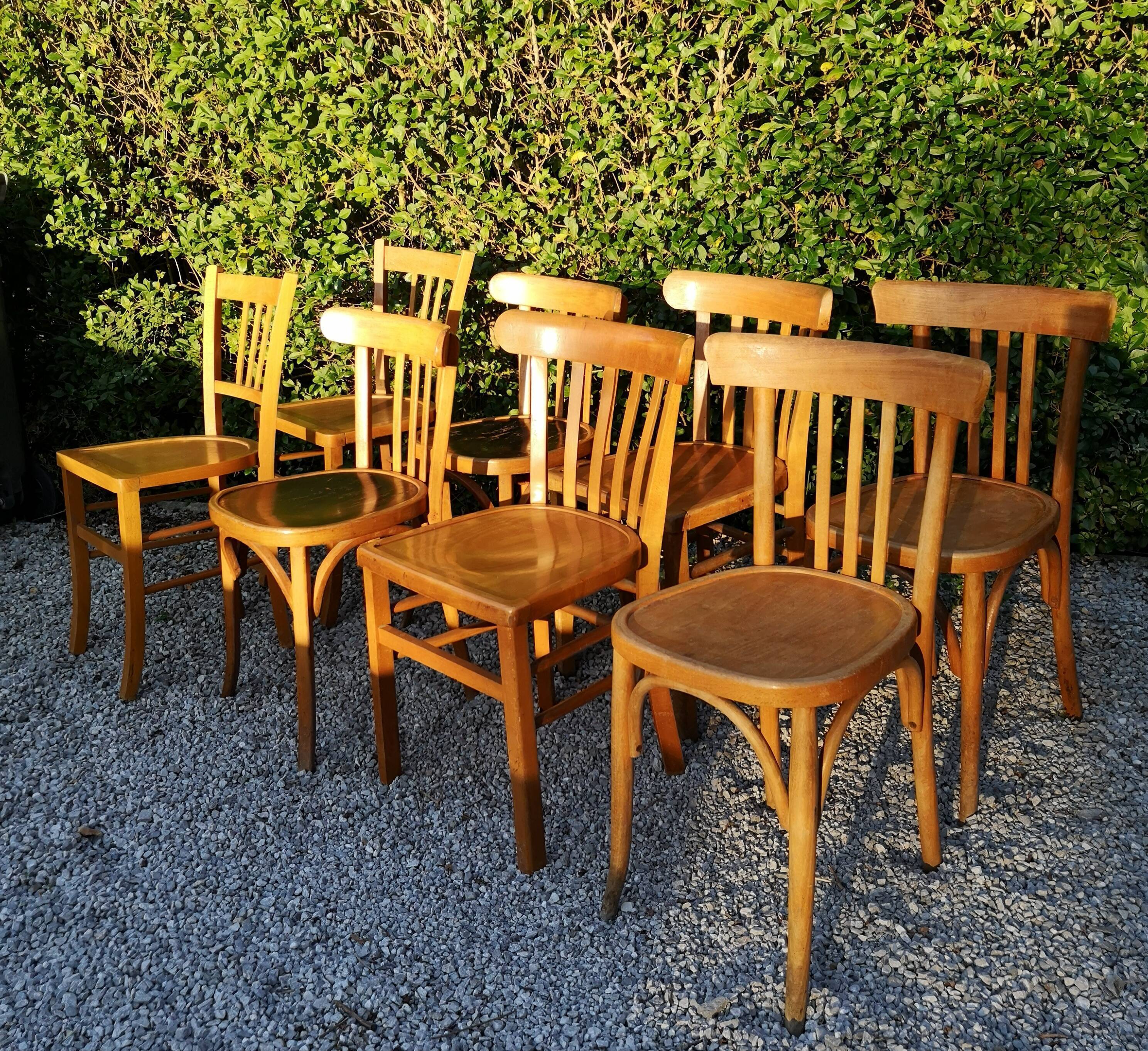 Set of 8 chairs Bistro mismatched